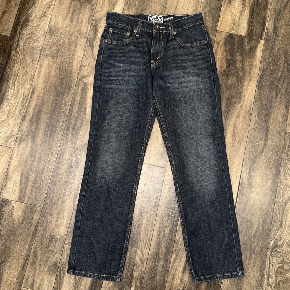 Levi's Signature Skinny‎ Dark Wash Denim Jeans Straight Leg Men's Size 30x30